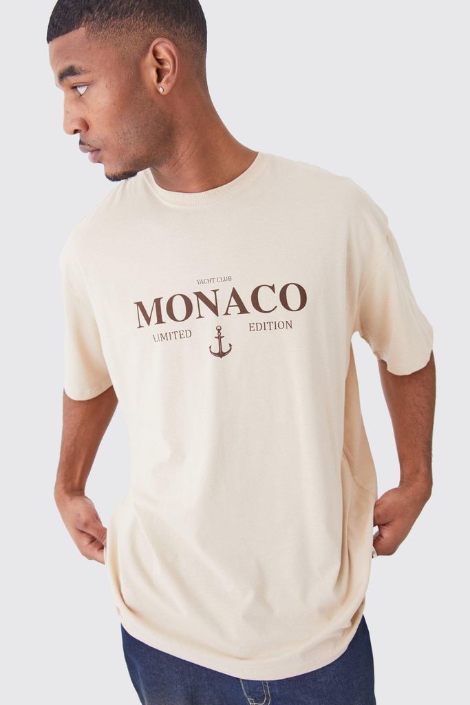 Men's Tall Oversized Monaco Limited Edition T-Shirt - Beige - S, Beige