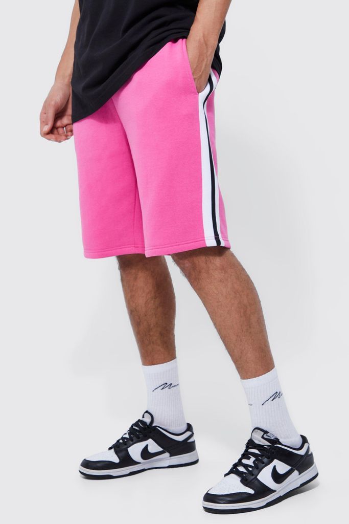 Men's Tall Basketball Side Stripe Short - Pink - S, Pink