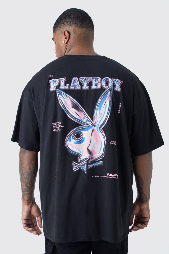 Men's Plus Playboy License T-Shirt - Black - Xxxl, Black