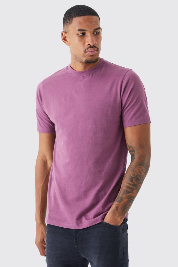 Men's Tall Slim Basic T-Shirt - Purple - S, Purple