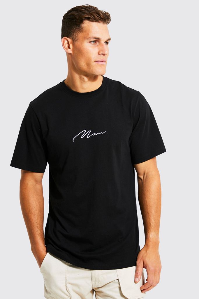 Men's Tall Man Script T-Shirt - Black - S, Black