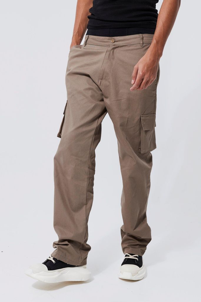 Men's Tall Relaxed Fit Cargo Trouser - Beige - 36, Beige
