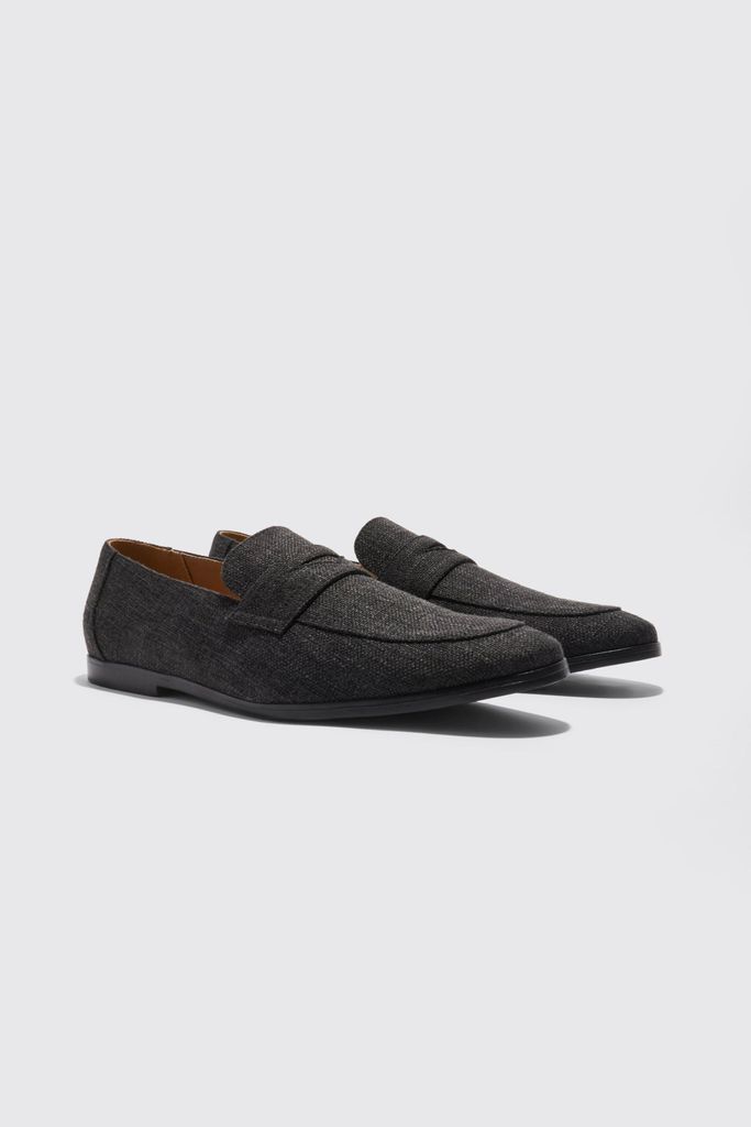 Men's Linen Loafer - Black - 9, Black