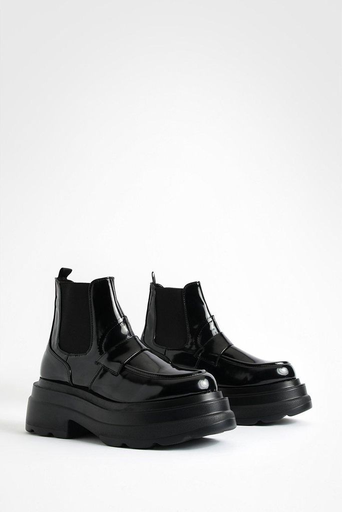 Womens Chunky Seam Detail Chelsea Boots - Black - 6, Black