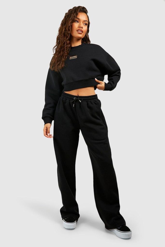 Womens Dsgn Studio Cropped Sweatshirt And Straight Leg Tracksuit - Black - Xl, Black