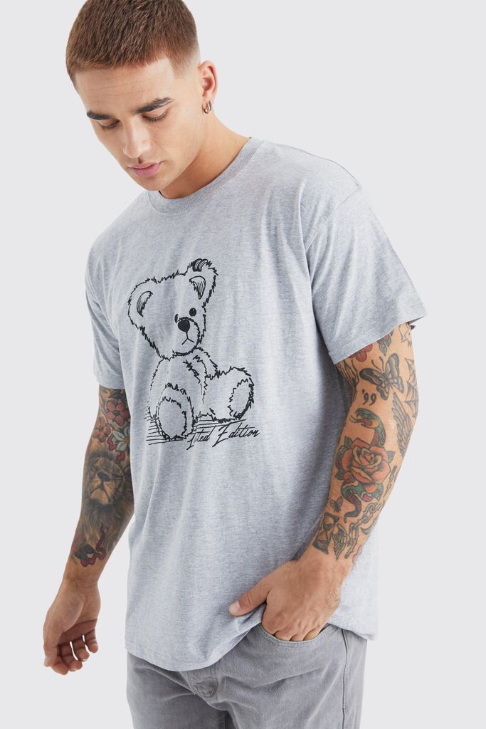 Men's Teddy Graphic T-Shirt - Grey - Xs, Grey