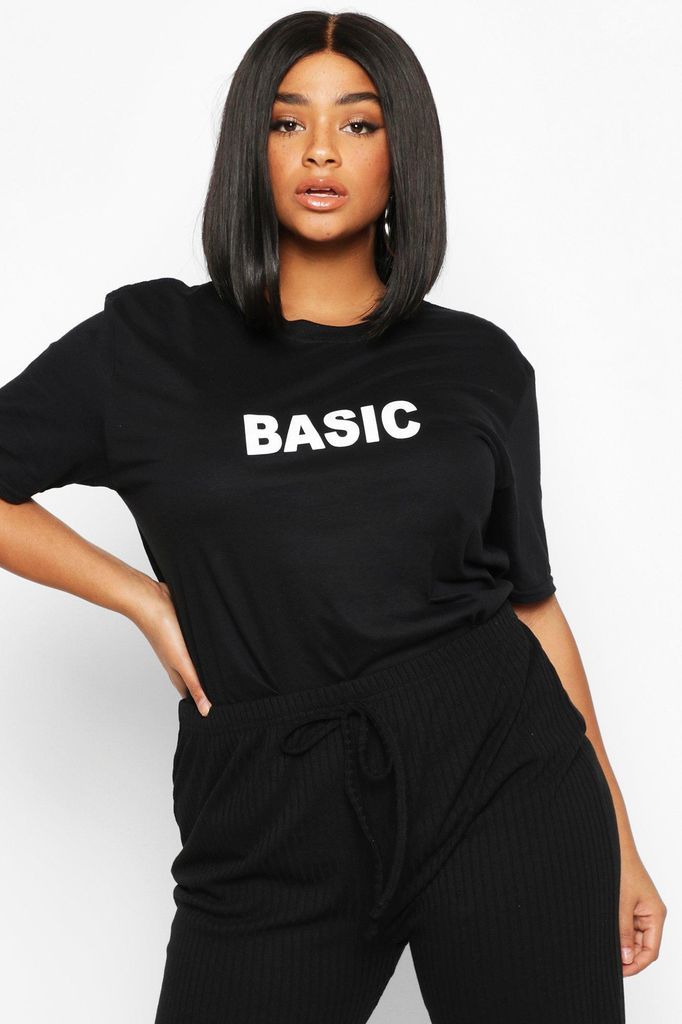 Womens Plus 'Basic' T-Shirt - Black - 22, Black