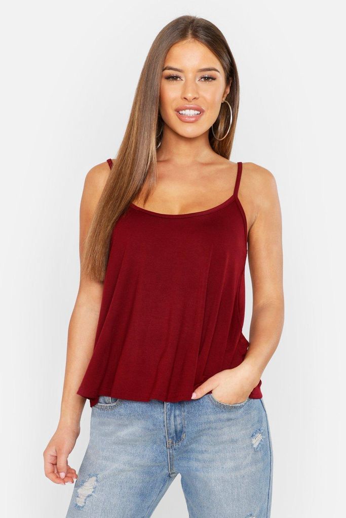 Womens Petite Swing Cami Top - Red - 6, Red