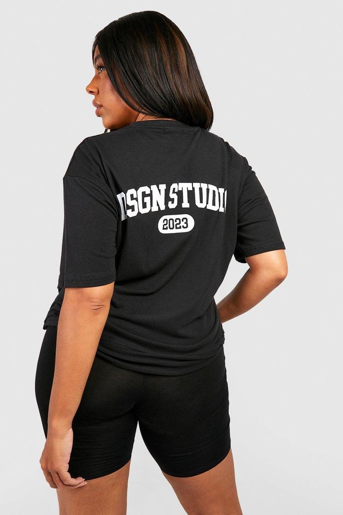 Womens Plus Dsgn Studio Back Print T-Shirt - Black - 16, Black