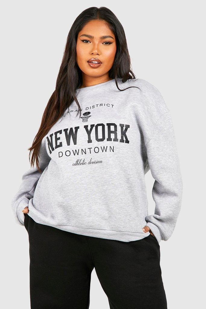 Womens Plus New York Sweatshirt - Grey - 26, Grey