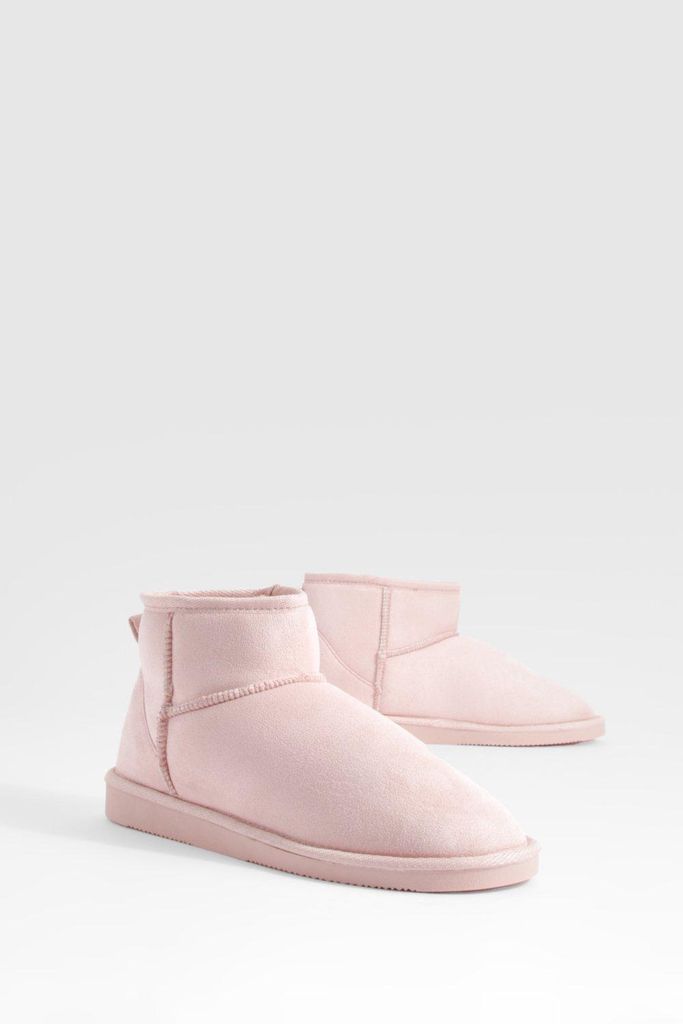 Womens Ultra Mini Cosy Ankle Boots - Pink - 4, Pink