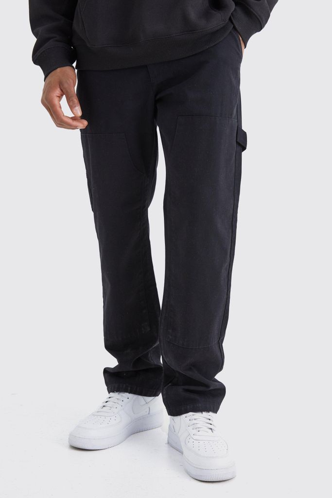Men's Fixed Waist Carpenter Trousers - Black - S, Black