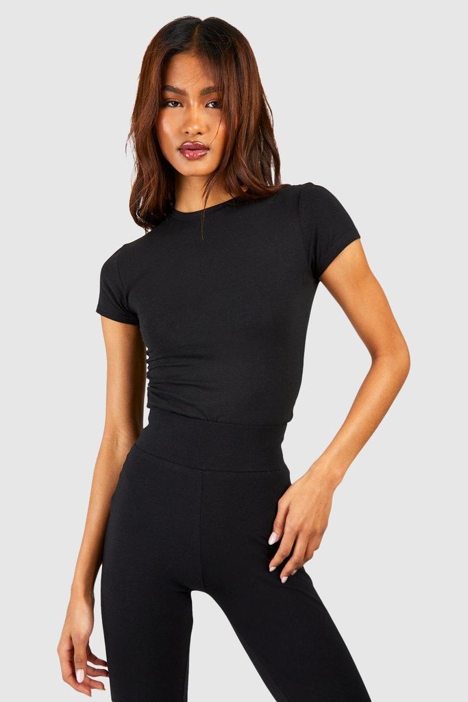Womens Tall Premium Super Soft Cap Sleeve Fitted T-Shirt - Black - 14, Black