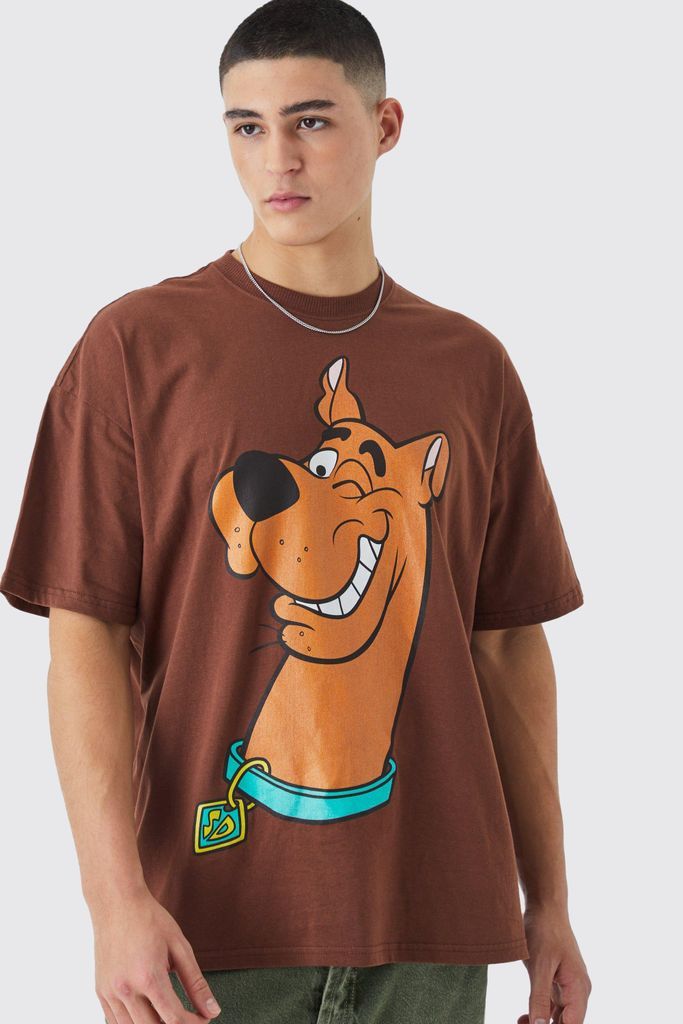 Men's Oversized Scooby Doo License T-Shirt - Brown - S, Brown