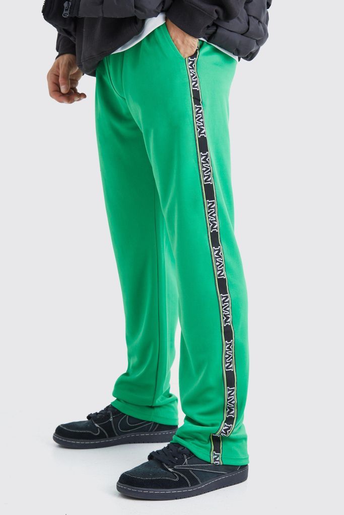 Men's Regular Fit Tape Side Tricot Jogger - Green - S, Green