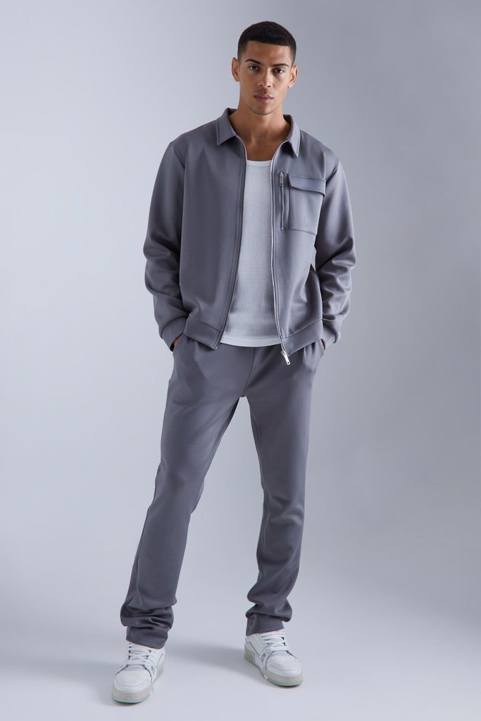 Men's Scuba Harrington Jacket Set - Grey - S, Grey
