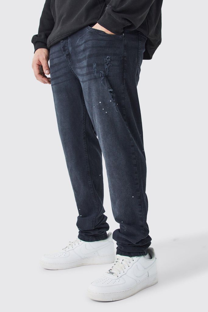 Men's Plus Skinny Stretch Stacked Tinted Jeans - Black - 38, Black