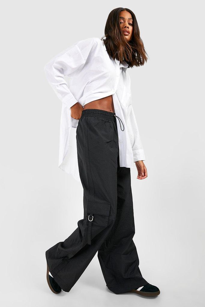 Womens Pocket Detail Cargo Trouser - Black - 6, Black