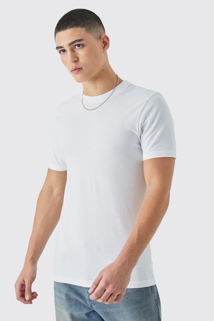 Men's Basic Muscle Fit T-Shirt - White - S, White