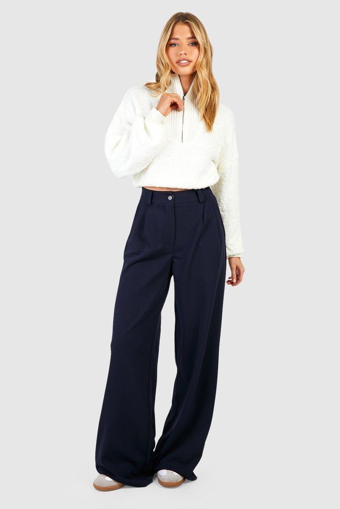 Womens Slouch Fit Dad Trousers - Navy - 16, Navy