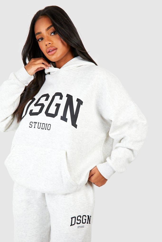 Womens Dsgn Studio Slogan Printed Oversized Hoodie - Grey - L, Grey