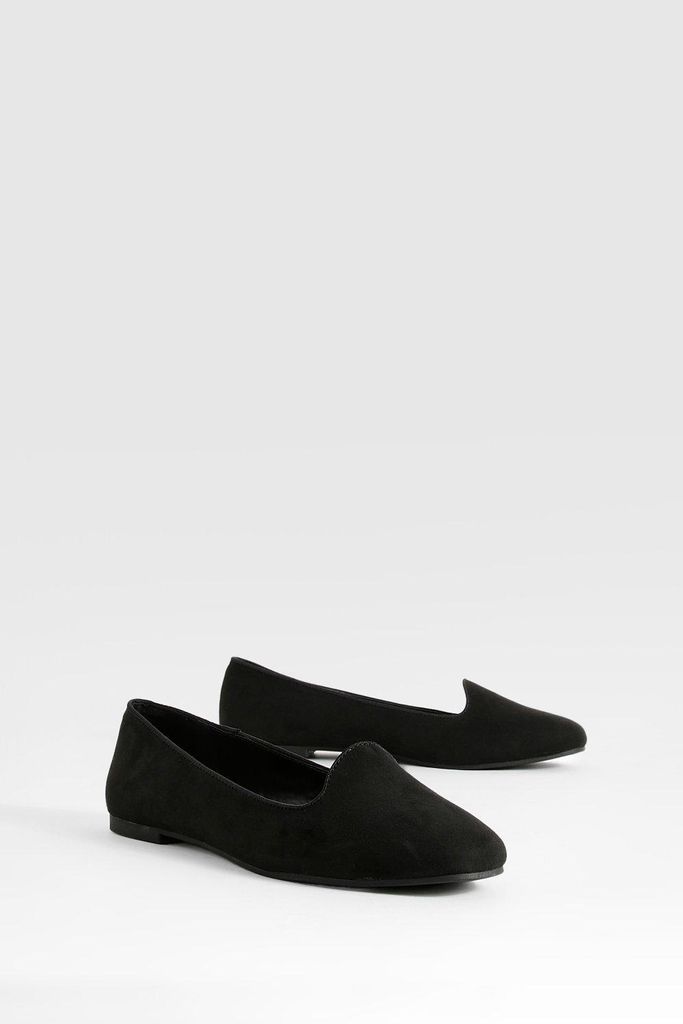Womens Basic Slipper Ballet Flats - Black - 6, Black