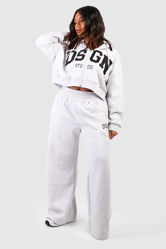 Womens Plus Dsgn Studio Hoodie And Straight Leg Jogger Tracksuit - Grey - 22, Grey