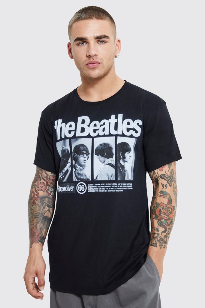 Men's Oversized The Beatles License T-Shirt - Black - S, Black