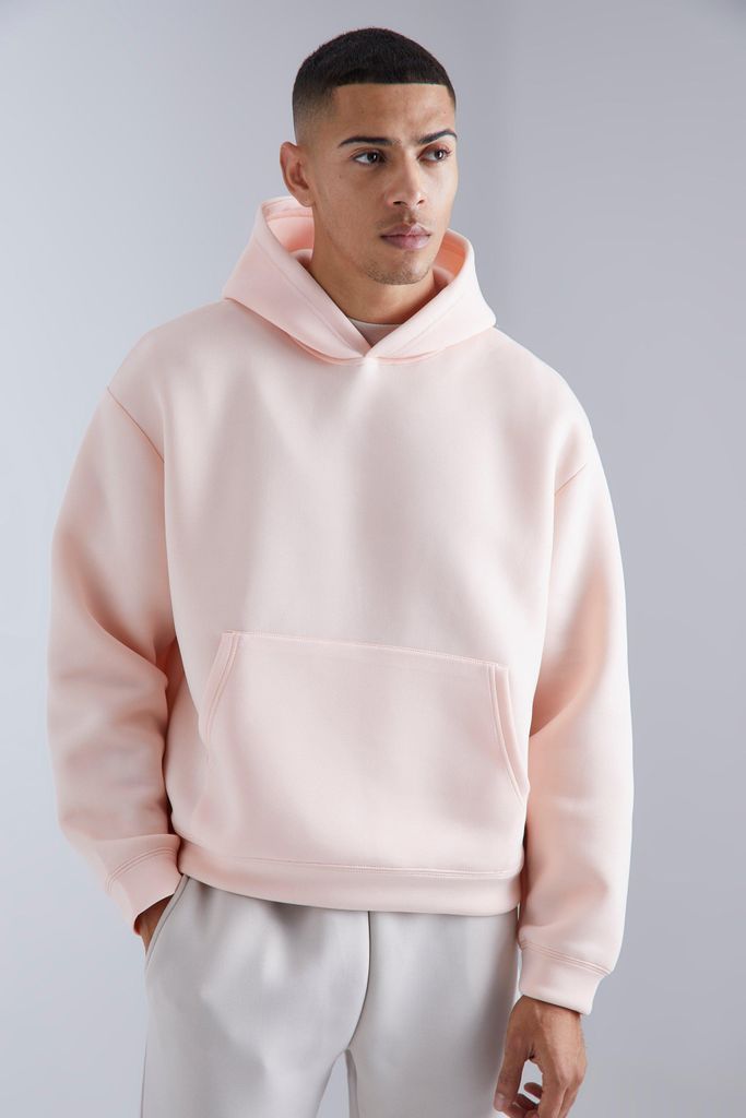 Men's Oversized Boxy Limited Scuba Hoodie - Pink - S, Pink