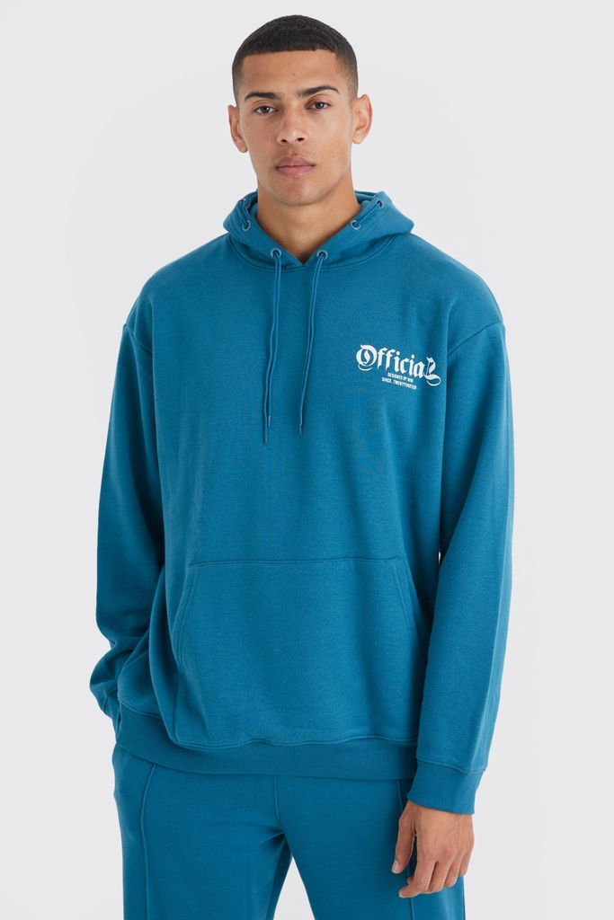 Men's Official Oversized Drawcord Detail Hoodie - Green - S, Green