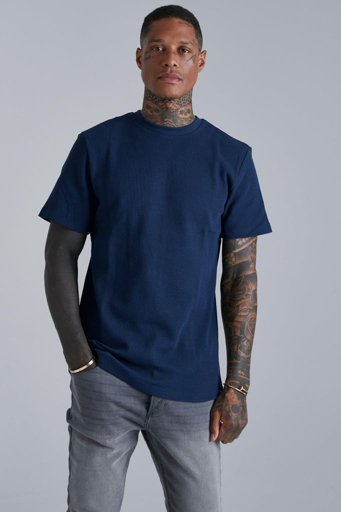 Men's Smart Slim Fit T-Shirt - Navy - L, Navy