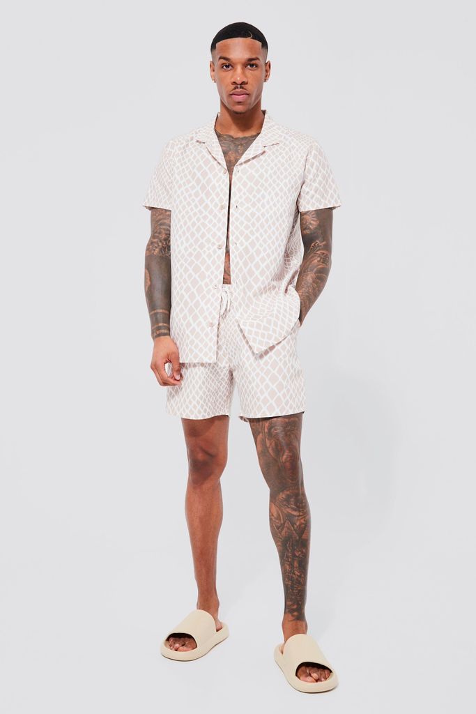 Men's Short Sleeve Mini Animal Shirt And Swim Set - Multi - S, Multi