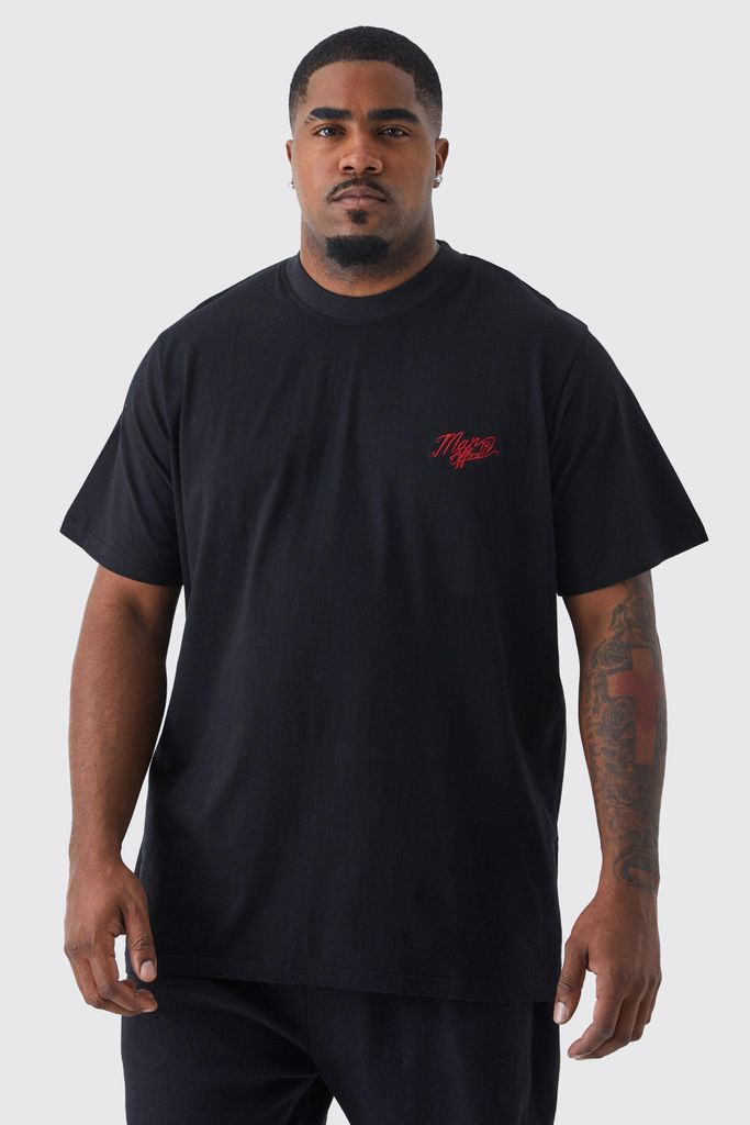 Men's Plus Slim Basic Man Offical T-Shirt - Black - Xxxl, Black