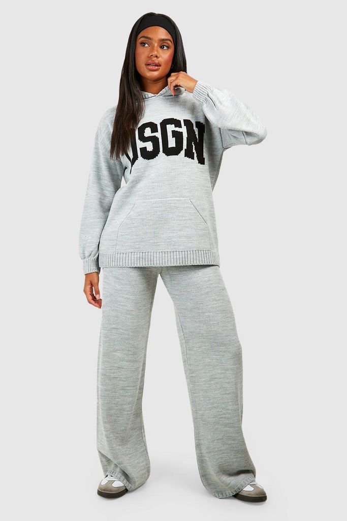 Womens Dsgn Oversized Hoody And Wide Leg Trouser Set - Grey - S, Grey