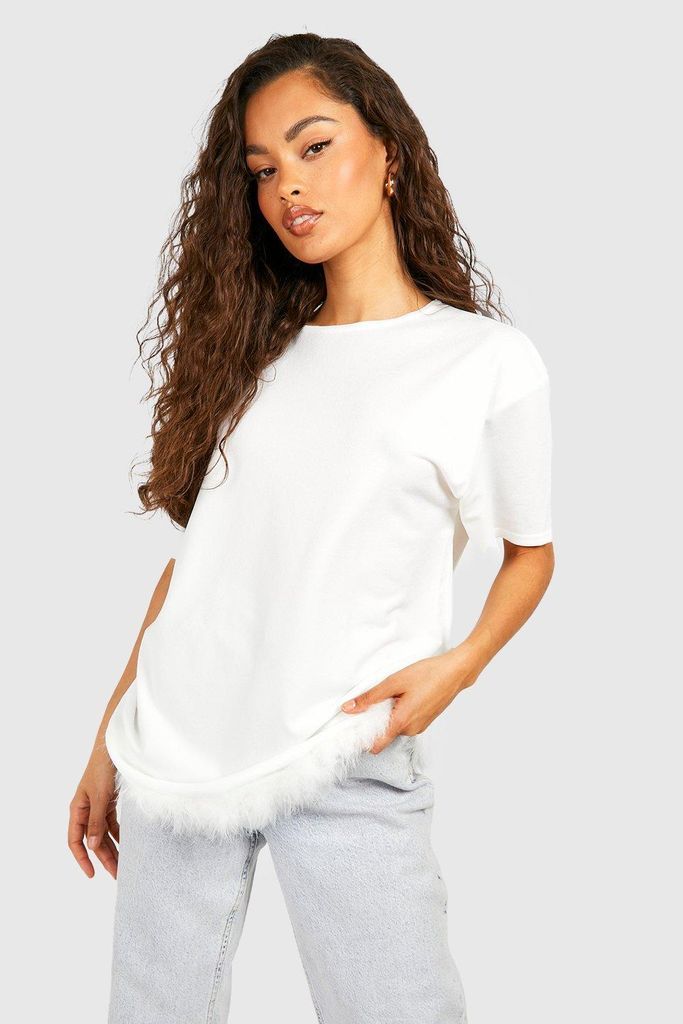 Womens Oversized Fem Hem T-Shirt - White - 6, White