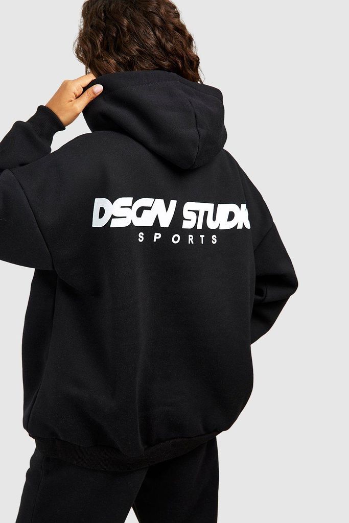 Womens Dsgn Studio Sports Oversized Hoodie - Black - S, Black