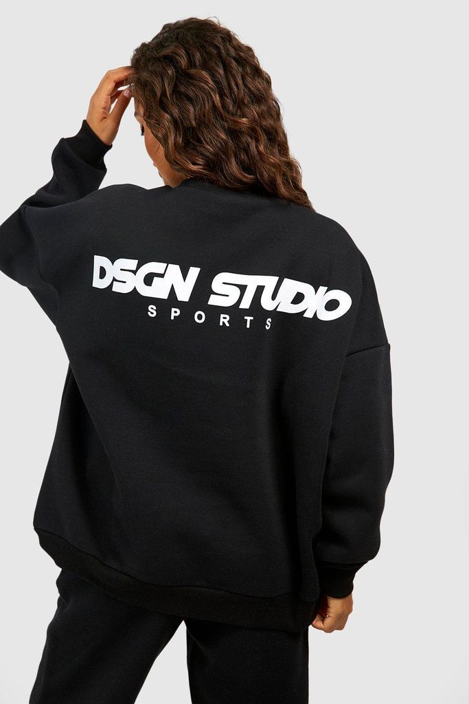 Womens Dsgn Studio Sports Oversized Sweatshirt - Black - S, Black