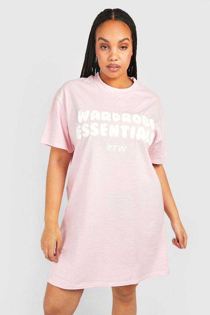 Womens Plus Warddressing Gown Essentials T-Shirt Dress - Pink - 18, Pink