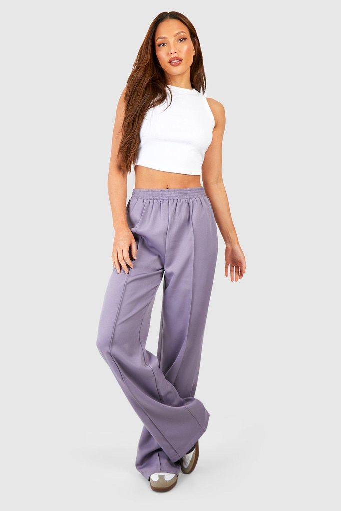 Womens Tall Seam Front Relaxed Wide Leg Trousers - Grey - 6, Grey