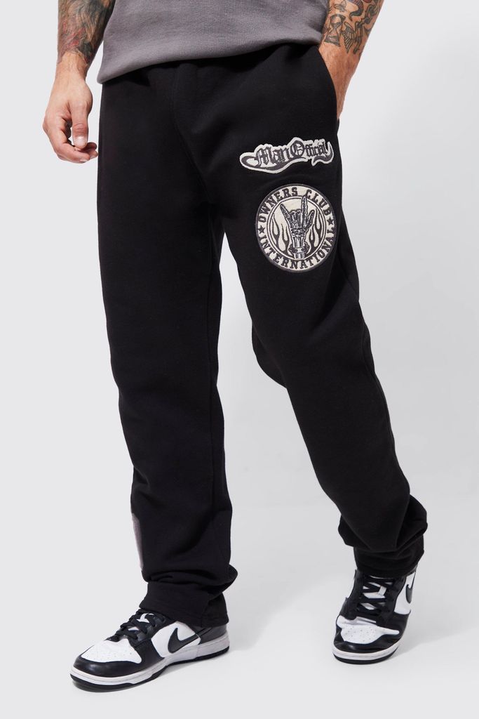 Men's Man Official Varsity Badge Jogger - Black - S, Black