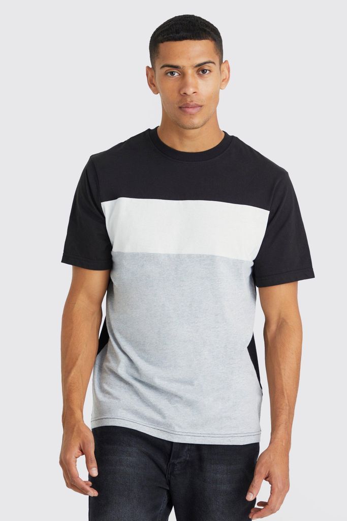 Men's Colour Block T-Shirt - Grey - S, Grey