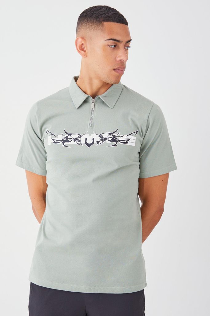 Men's Homme Graphic Polo - Green - S, Green