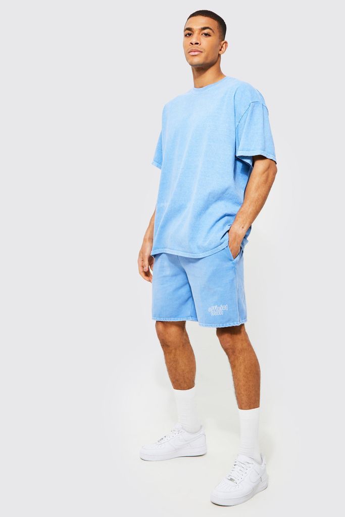 Men's Oversized Official T-Shirt And Short Set - Blue - Xl, Blue