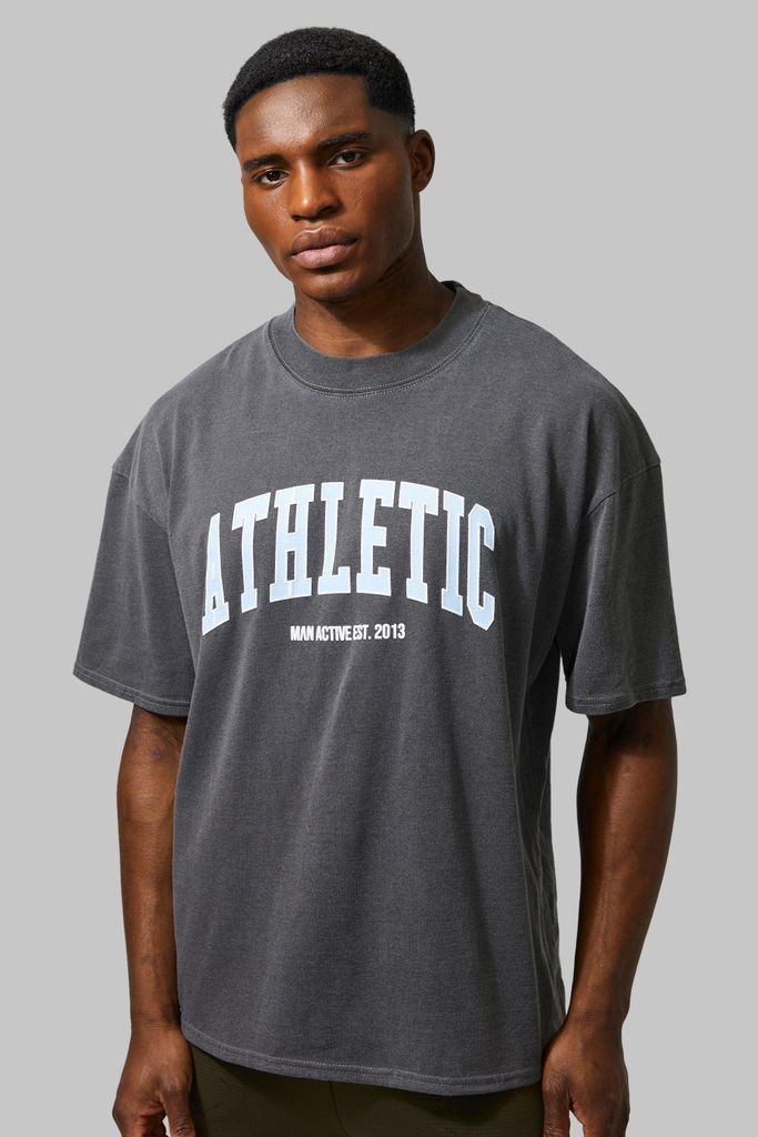 Men's Man Active Boxy Overdye Athletic T-Shirt - Grey - S, Grey