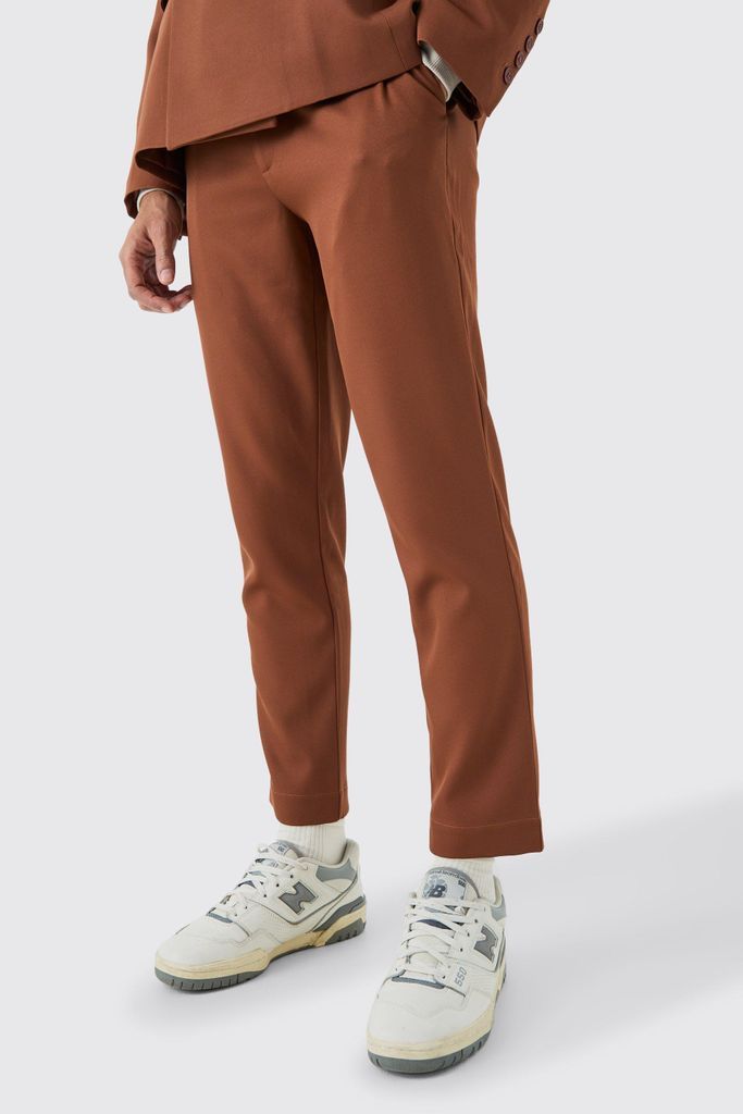 Men's Mix & Match Tailored Slim Cropped Trousers - Orange - 28, Orange