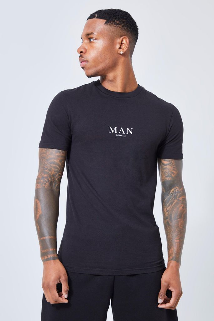 Men's Man Muscle Fit T-Shirt - Black - L, Black