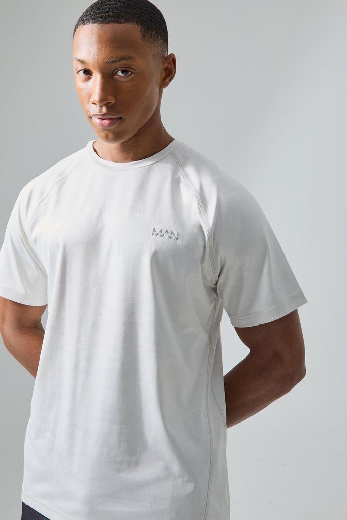 Men's Man Active Camo Raglan T-Shirt - Grey - S, Grey