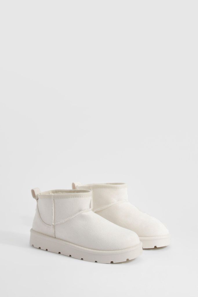 Womens Ultra Mini Cosy Boots - White - 3, White