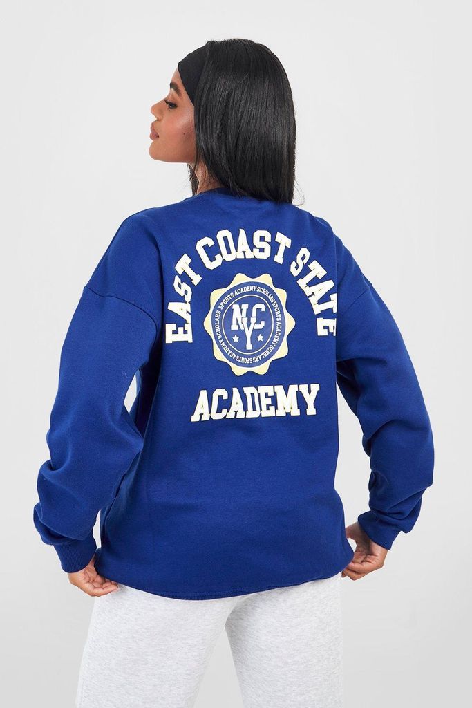 Womens East Coast Slogan Sweatshirt - Blue - S, Blue