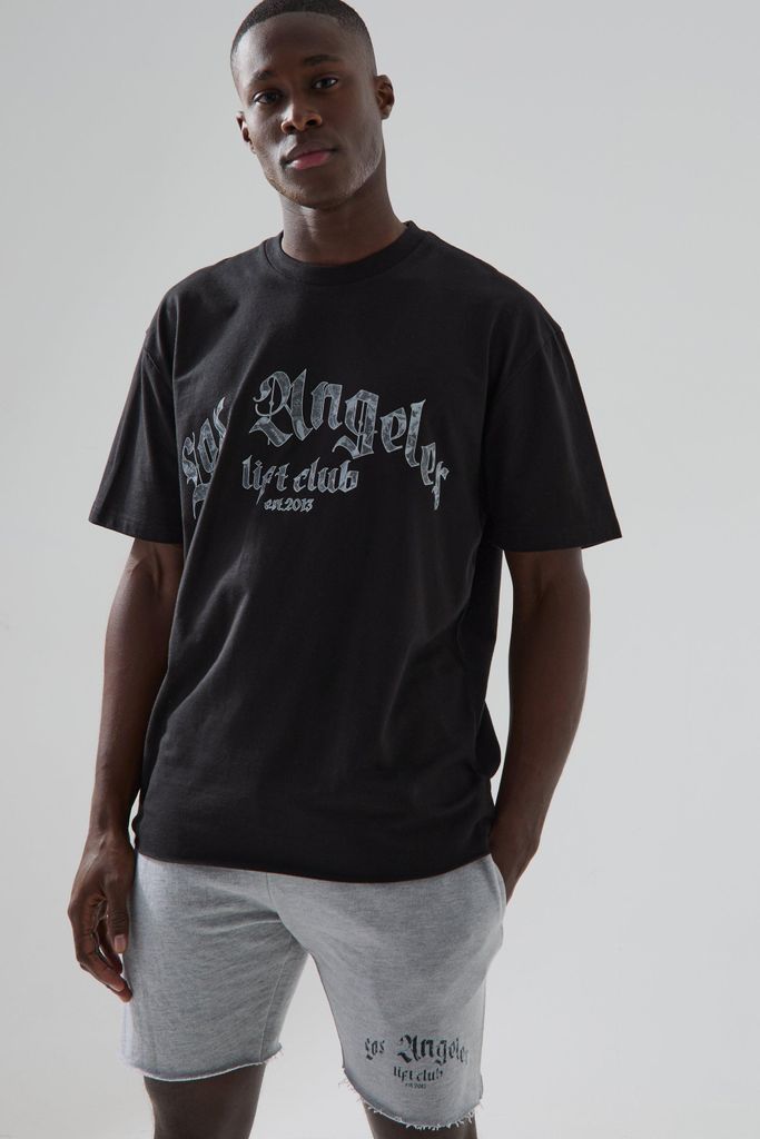 Men's Man Active Los Angeles Lift Club T-Shirt Set - Black - S, Black